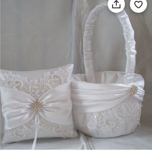 Flower girl basket and ring bearer pillow